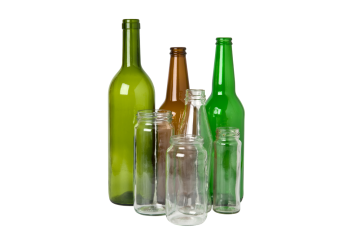 Verschiedene Größen von Altglas-Flaschen.