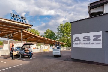 Außenaufnahme des Altstoffsammelzentrums Mostnystraße in Linz