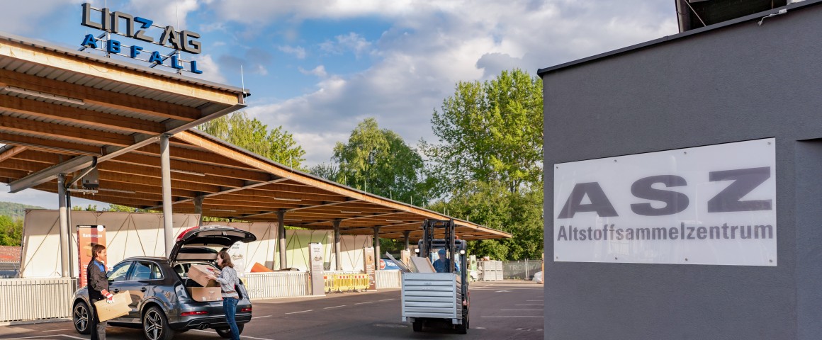 Außenaufnahme des Altstoffsammelzentrums Mostnystraße in Linz