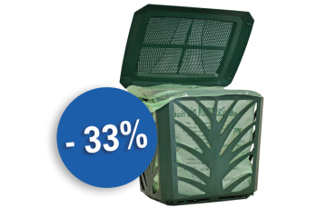 Grünes Bioküberl mit Rabatt-Badge -33 %