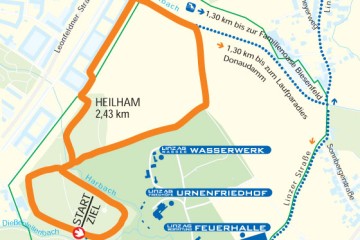 plan der laufstrecke-donaudamm-winterhafen