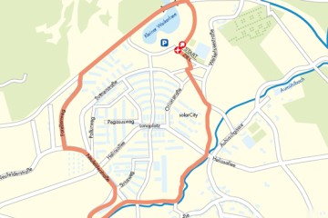 Plan der Laufstrecke umd en kleinen Weikerlsee