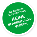Badge mit Hinweis auf den Wegfall der Bearbeitungsgebühr beim BUSINESS SOLUTION Partner-Tarif.