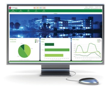 Computer mit dem geöffneten Energiemonitoringprogramm 