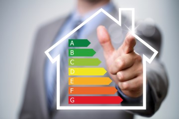 Haus mit Energieeffizienzklassen