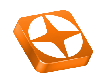 Abbildung von einem Orangenen Quadrat und einem stern in der Mitte
