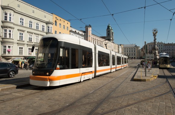 Straßenbahn in der Linzer Innenstadt