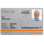 Abbildung von einem LINZ AG Linien Mega-Ticket für Senioren.
