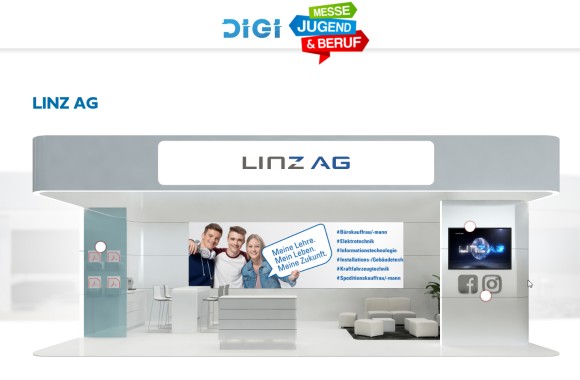 Abbildung des digitalen Messestands der LINZ AG