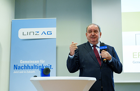 Generaldirektor DI Erich Haider, MBA bei der Eröffnung des Nachhaltigkeitssymposiums