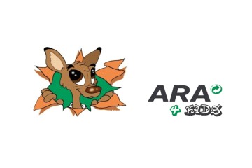Känguruh-Bild mit "ARA4kids"-Logo