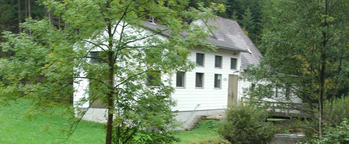 Ansicht Kleinwasserkraftwerk Pierbach flussseitig