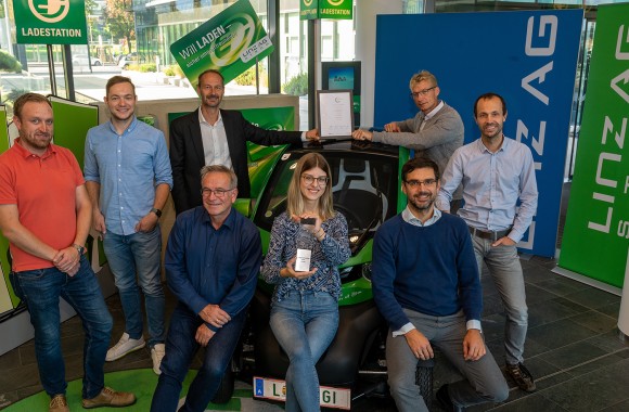 Gruppenfoto des E-Mobilitäts-Team der LINZ AG