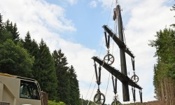 Bild von der Errichtung der 110 KV-Leitung in Rainbach