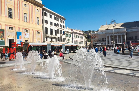 Der Linzer E-Bus wird in Genua getestet.