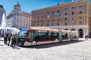 Der Linzer E-Bus wird in Genua getestet.