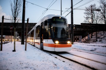 Straßenbahn im Winter