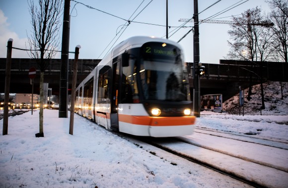 Straßenbahn im Winter