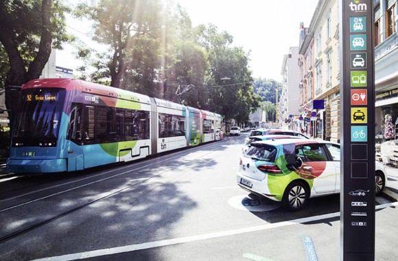 TIM-Autos beim Aufladen in Graz