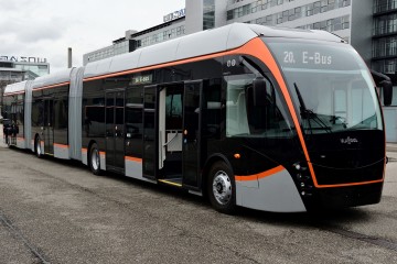 Der zwanzigste vollelektrische Obus auf dem Areal der LINZ AG.