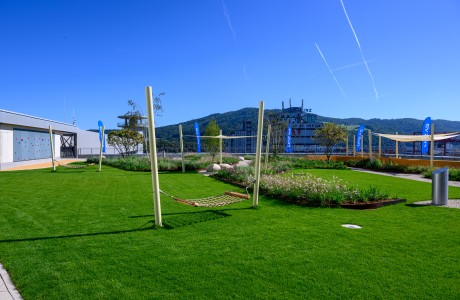 Begegnungszonen und Spielplätze im Hafenpark Linz