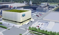 Rendering der neuen Hochgarage am LINZ AG Hafen Fotonachweis: schneider-consult