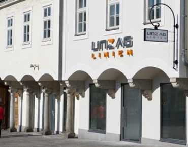 Abbildung des LINZ AG Infocenters am Hauptplatz