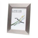 silberner rechteckiger Bilderrahmen, silber matt geschliffen