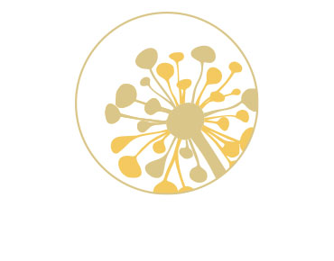 Ein rundes Symbol mit dem Kopf einer gelben Pusteblume
