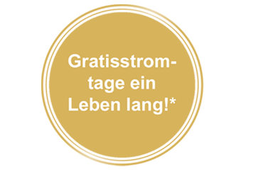 Badge "Gratisstromtage ein Leben lang!"