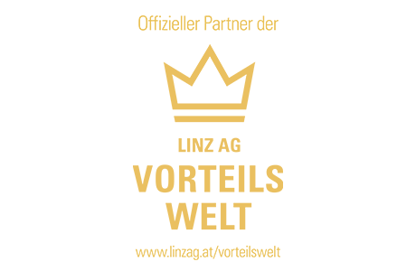 Schriftzug LINZ AG Vorteilswelt mit Webseite