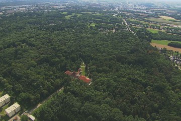 Luftbildaufnahme von Wasserwerk in Scharlinz
