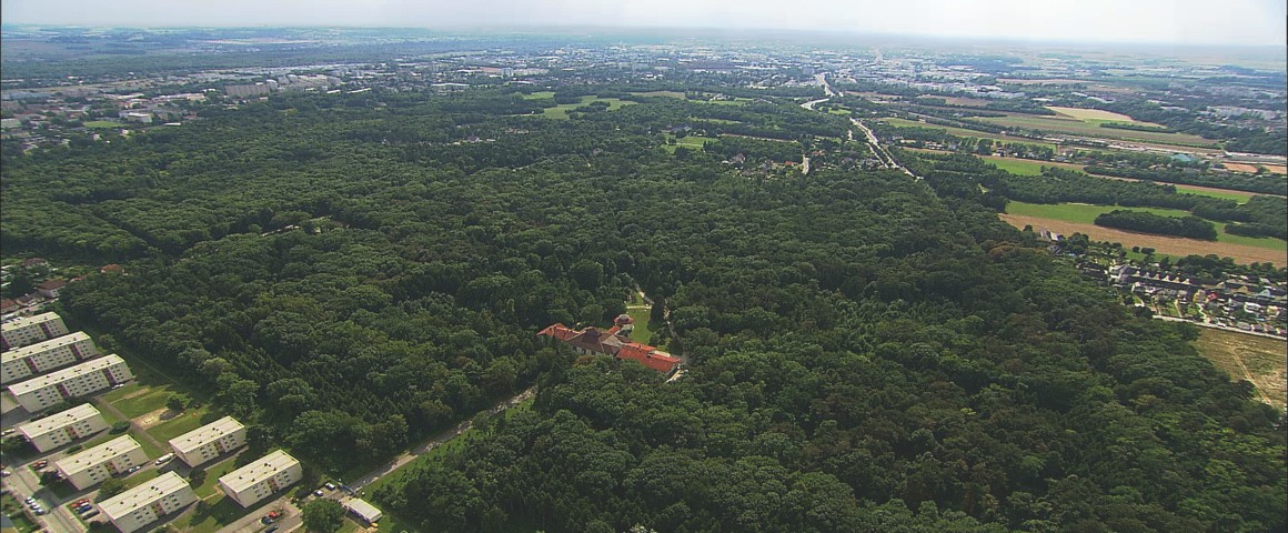 Luftbildaufnahme von Wasserwerk in Scharlinz